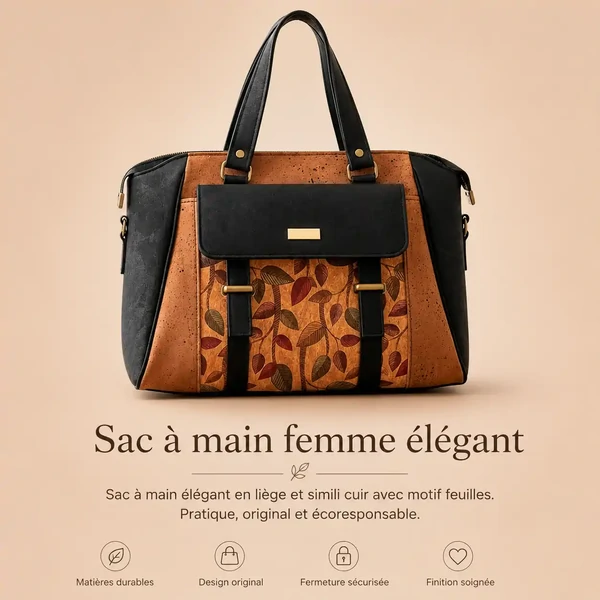 Sac de créateur LUCERO en liège végétalien- Fabrication artisanale française