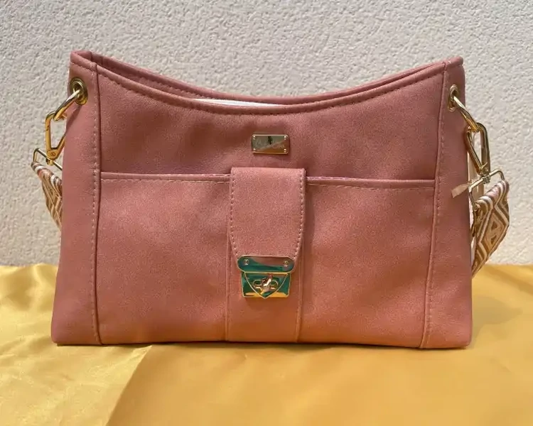 Sac à main JOCELYN similicuir Mora vieux rose- Fabrication artisanale française