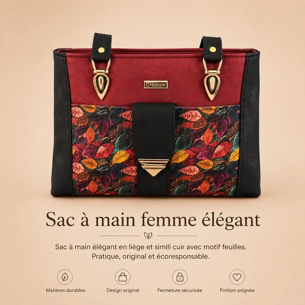 Sac de créateur KEYLA en liège végétalien - Fabrication artisanale française