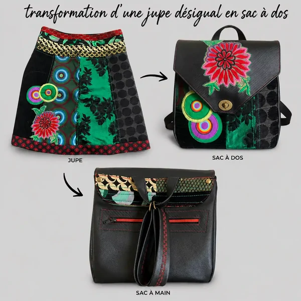 Transformation de la jupe en sac à main