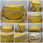 Craquez pour ce sac banane au tendres couleurs pastels au choix, avec triple zip multicolore. Élégant, compact et pratique avec sangle ajustable. Idéal au quotidien, à la ville ou en soirée. Couleur jaune.