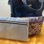 Sac à dos en toile bleue poches extérieures avec ses deux poches