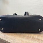 sac cabas similicuir violet et noir. Sac de cours. Sac de travail.