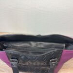 sac cabas similicuir violet et noir. Sac de cours. Sac de travail.